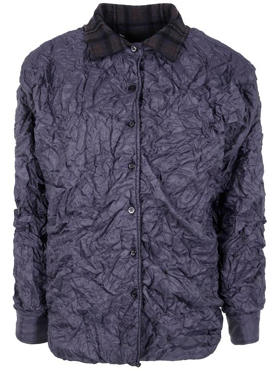 25FW 마르지엘라 퀼티드 셔츠 자켓 S51DT0024 MTN117 860 ANTHRACITE BROWN CHECK - MAISON MARGIELA