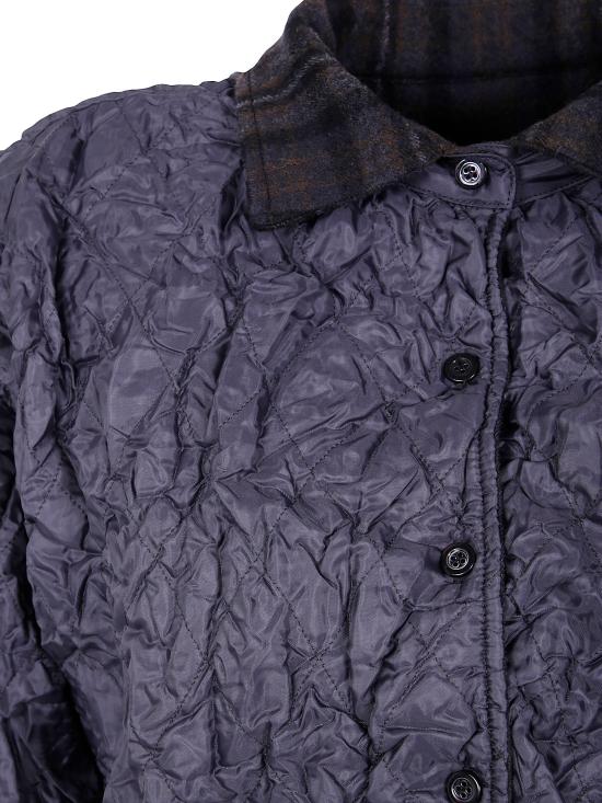 25FW 마르지엘라 퀼티드 셔츠 자켓 S51DT0024 MTN117 860 ANTHRACITE BROWN CHECK - MAISON MARGIELA