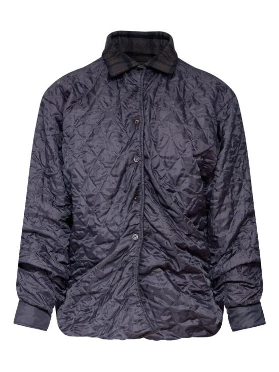 25FW 마르지엘라 퀼티드 셔츠 자켓 S51DT0024 MTN117 860 ANTHRACITE BROWN CHECK