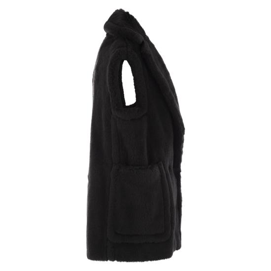 25FW 막스마라 테디 알파카 울 더블브레스트 베스트 2521276253600 BLACK - MAX MARA