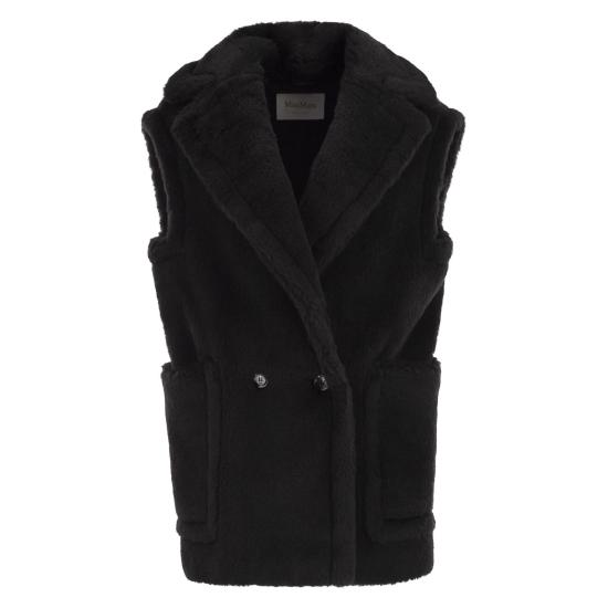25FW 막스마라 테디 알파카 울 더블브레스트 베스트 2521276253600 BLACK