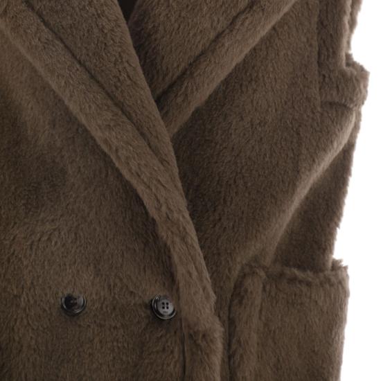 25FW 막스마라 테디 알파카 울 더블브레스트 베스트 2521276253600 BROWN - MAX MARA