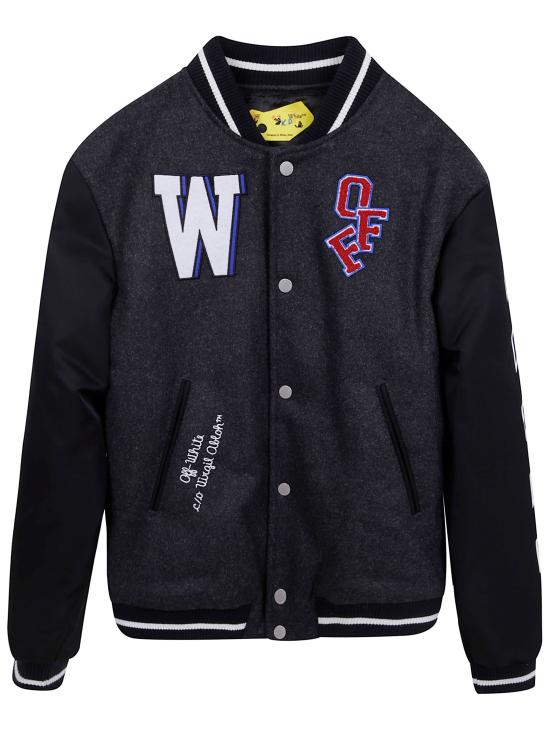 25FW [키즈] 오프화이트 봄버 자켓 OBEH001F25FAB001 0725 DARK GREY