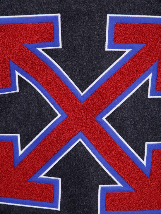 25FW [키즈] 오프화이트 봄버 자켓 OBEH001F25FAB001 0725 DARK GREY - OFF WHITE