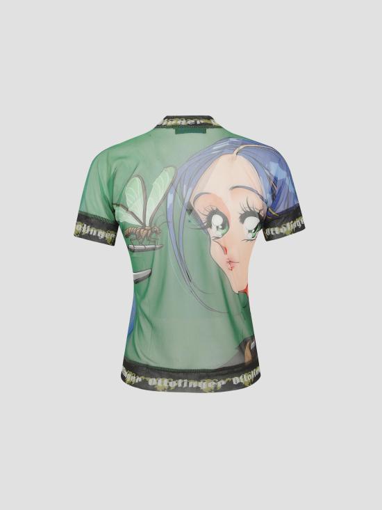 25FW 오토링거 반팔 티셔츠 10110050102 PRIBLU PRINT BLUE - OTTOLINGER