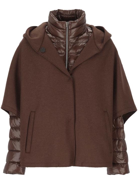 25FW 에르노 펠트 울 & 울트라라이트 나일론 리조트 케이프 PI00154DR 333728810 Fondente