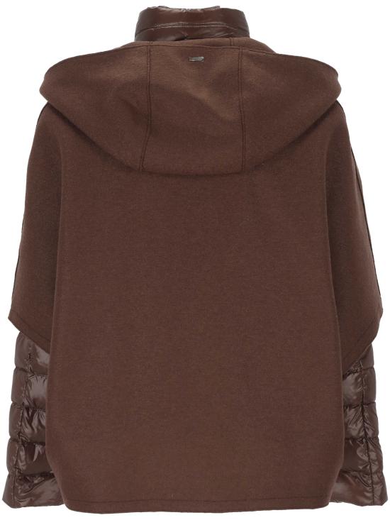 25FW 에르노 펠트 울 & 울트라라이트 나일론 리조트 케이프 PI00154DR 333728810 Fondente - HERNO