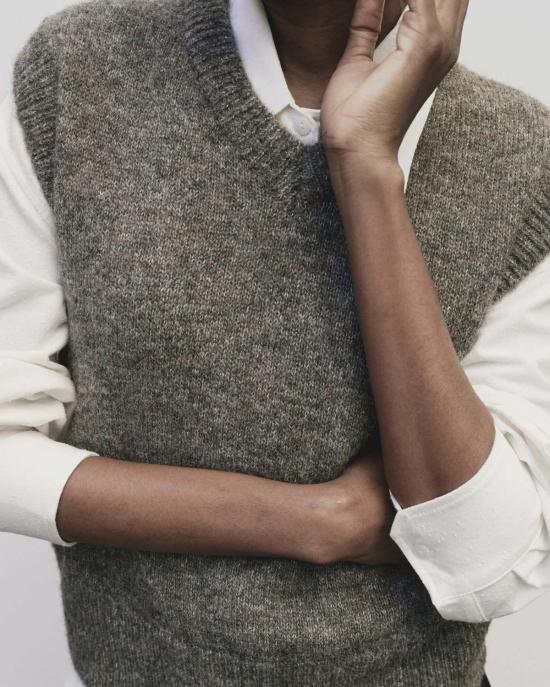  미정박 베스트 미정 박 울 블렌드 조끼 - MIJEONG PARK