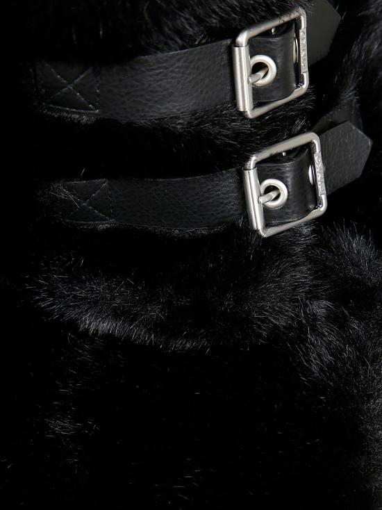 25FW 핑코 페이크 퍼 케이프 103837 A2PI Z99 NERO LIMOUSINE - PINKO