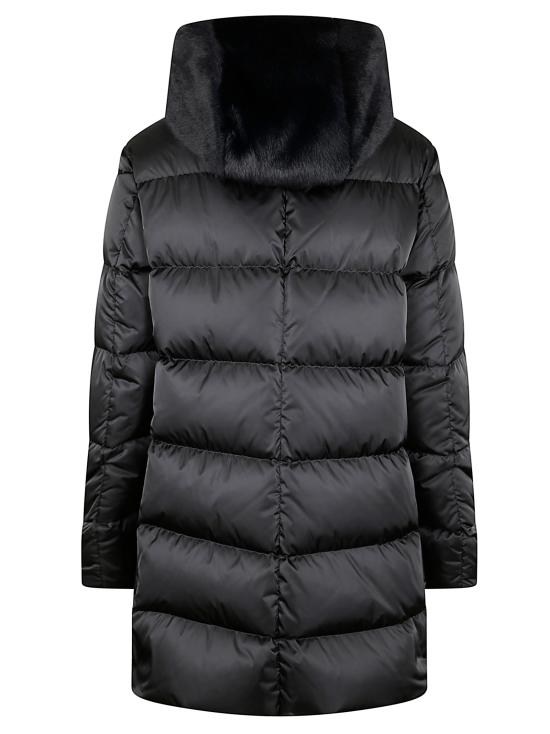 25FW 에르노 새틴 & 뉴 레이디 퍼 A셰이프 다운 자킷 PI001934D 12170Z 9300 NERO - HERNO