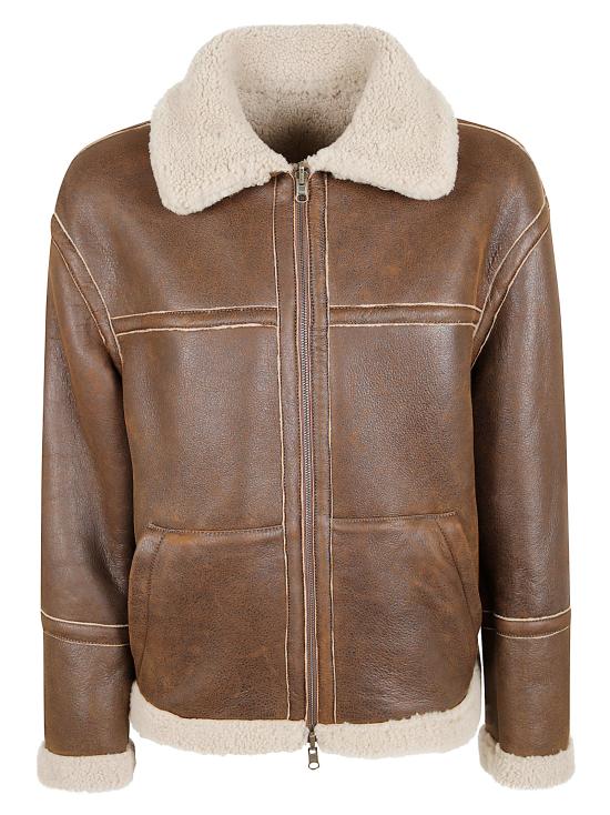 25FW 살바토레 산토로 가죽 자켓 49078 D RUST BEIGE