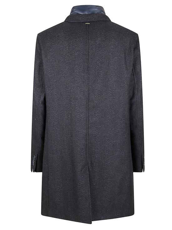 25FW 에르노 헤링본 싱글 브레스티드 코트 CA000216U 33457R 9200 BLU NAVY - HERNO