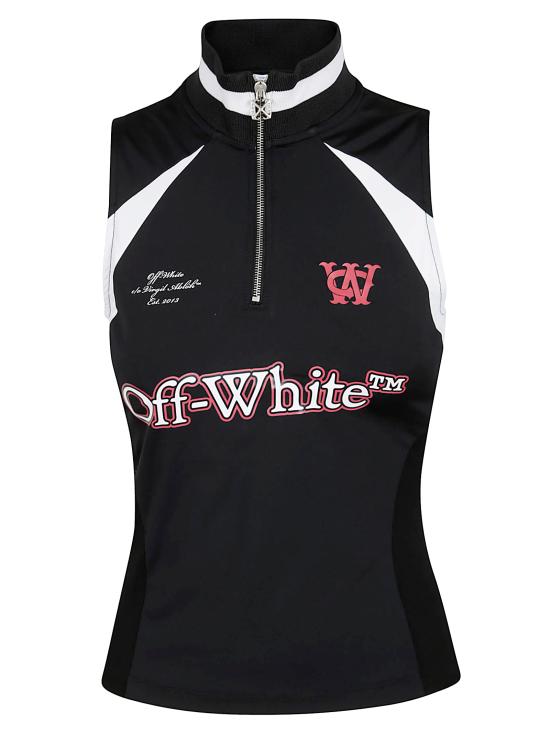 25FW 오프화이트 민소매 티셔츠 OWAD27AF25JE R001 1001 BLACK WHITE