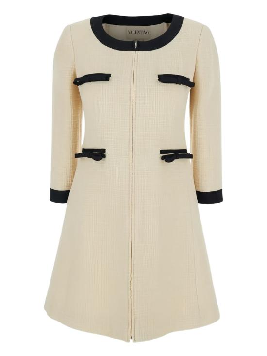 25FW 발렌티노 가라바니 미디 원피스 7B0VAH25 90YDNG Almond nero - VALENTINO GARAVANI