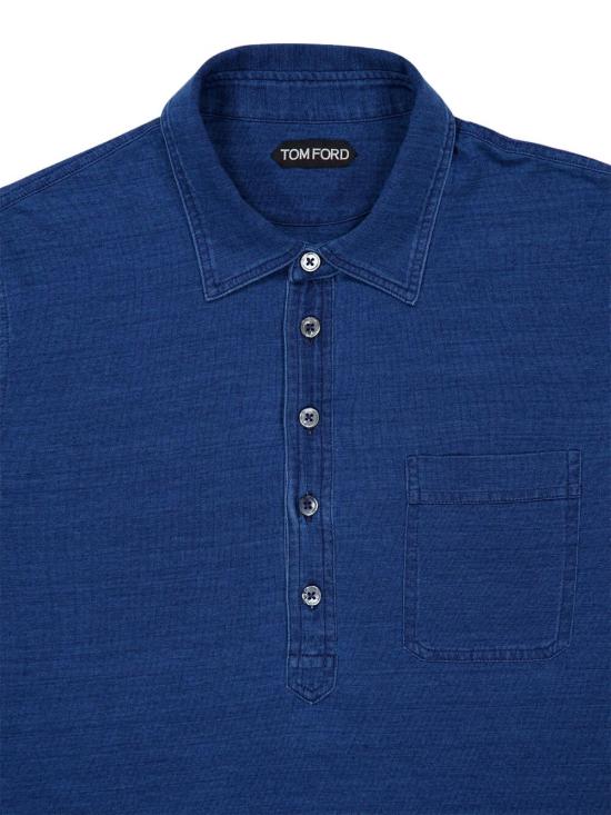 25FW 톰포드 폴로 티셔츠 JPL026JMC071 HB532 Blue - TOMFORD