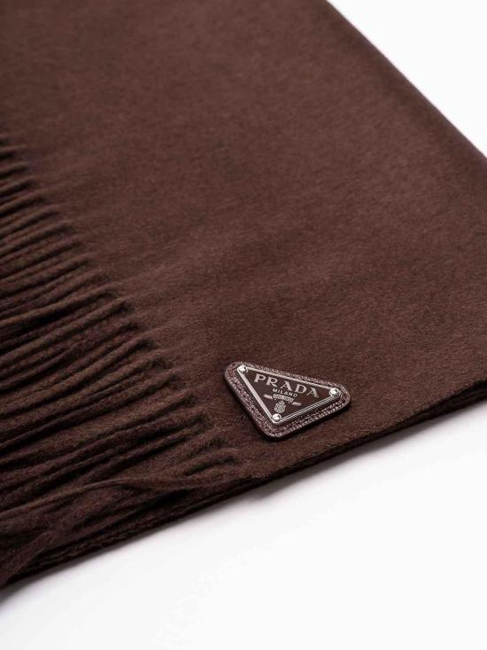  프라다 프라다 실크 앤 캐시미어 스카프 2FS0652COPF0038 Dark Brown - PRADA