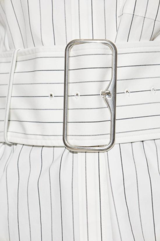 25SS 버버리 레귤러 핏 스트라이프 코튼 셔츠 스트링 콜 8103514 C2053 STRING COAL White - BURBERRY