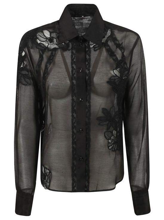  에르마노 설비노 블라우스 D462K744JGE95708 Black