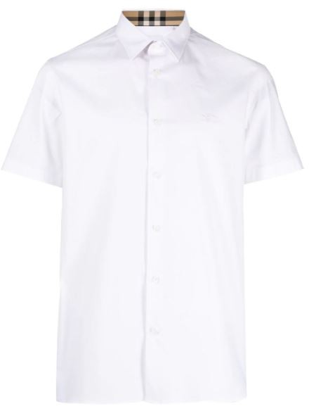  버버리 EKD 로고 자수 셔츠 8079594 A1464 White