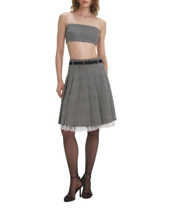 25FW 셀프 포트레이트 미디 스커트 PF25104MSKBWBLACKWHITE Grey - SELF PORTRAIT