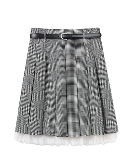 25FW 셀프 포트레이트 미디 스커트 PF25104MSKBWBLACKWHITE Grey