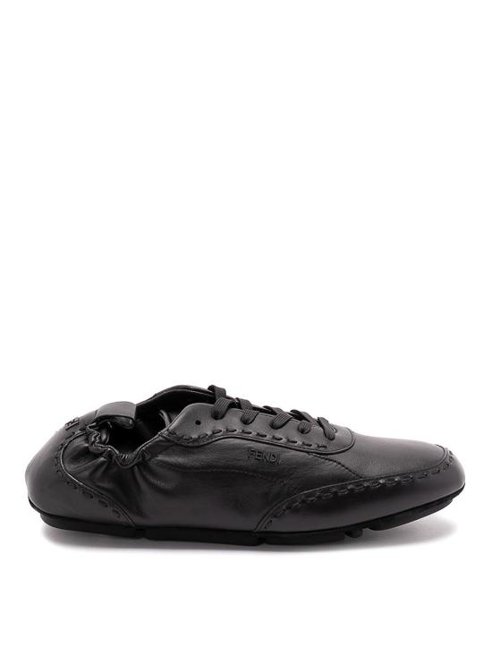 25FW 펜디 핏 레더 로우탑 스니커즈 7E1799AE86F0ABB Black