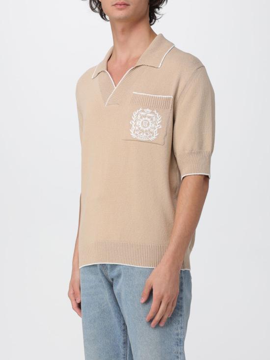 25FW 발망 폴로 티셔츠 FH1GB049KI76 GMP Beige - BALMAIN