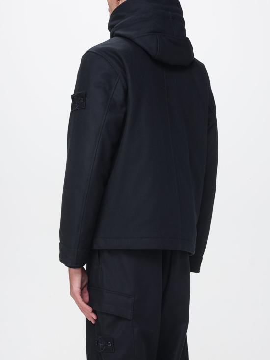 25FW 스톤 아일랜드 고스트 피스 울 나일론 플란넬 후디드 파카 4100103S0F24 V0020 Blue - STONE ISLAND