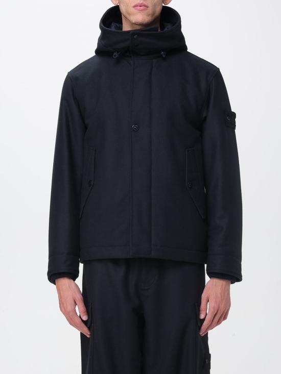 25FW 스톤 아일랜드 고스트 피스 울 나일론 플란넬 후디드 파카 4100103S0F24 V0020 Blue