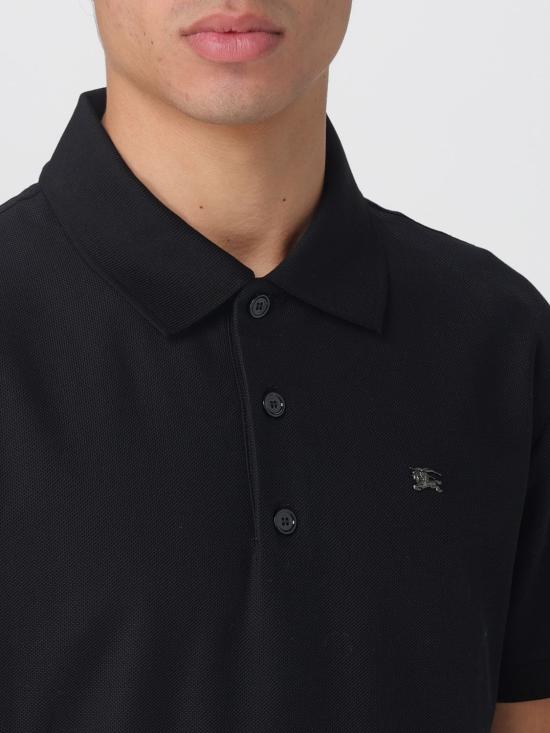 25FW 버버리 메탈 EKD 코튼 폴로 셔츠 8116183 Black - BURBERRY