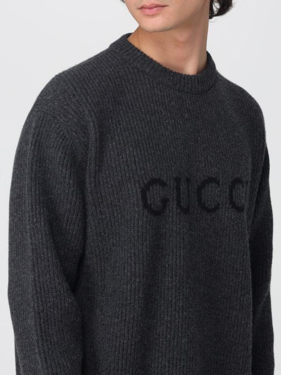 25FW 구찌 울 캐시미어 립 니트 스웨터 833499XKEYJ 1043 Charcoal - GUCCI