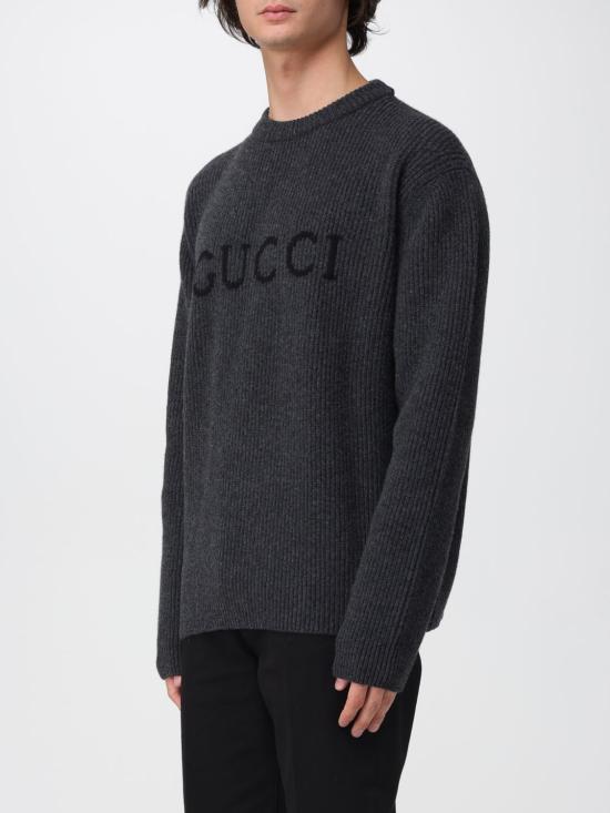 25FW 구찌 울 캐시미어 립 니트 스웨터 833499XKEYJ 1043 Charcoal - GUCCI