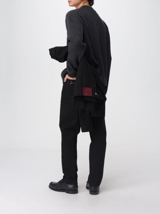 25FW 구찌 울 캐시미어 립 니트 스웨터 833499XKEYJ 1043 Charcoal - GUCCI