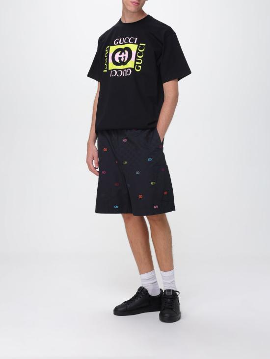 25FW 구찌 코튼 립스탑 숏팬츠 837506ZATA0 1152 Black - GUCCI
