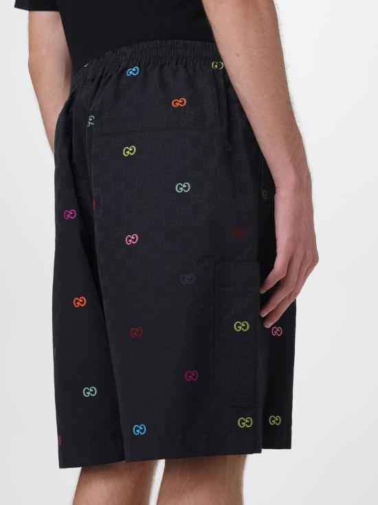 25FW 구찌 코튼 립스탑 숏팬츠 837506ZATA0 1152 Black - GUCCI