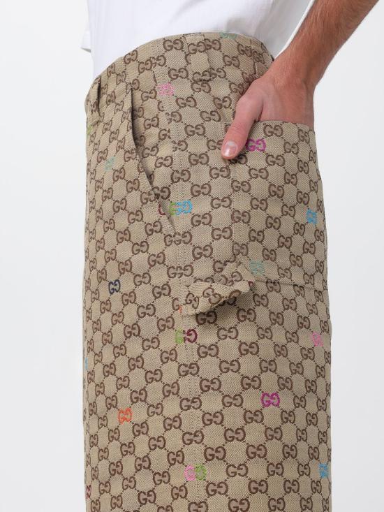 25FW 구찌 GG 캔버스 쇼츠 814728ZAS81 2137 Camel - GUCCI