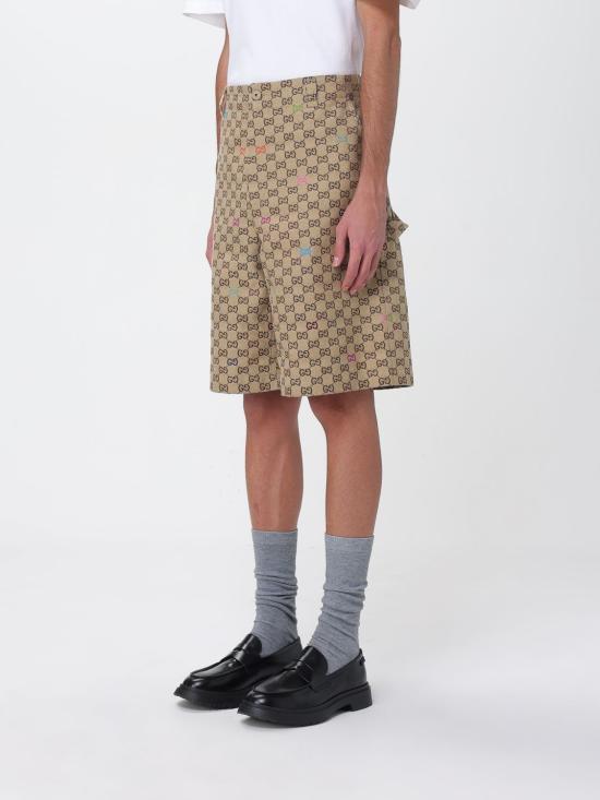25FW 구찌 GG 캔버스 쇼츠 814728ZAS81 2137 Camel - GUCCI