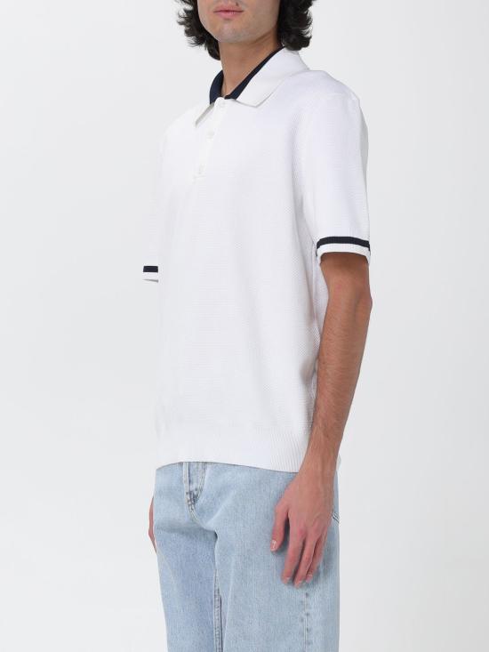 25FW 구찌 인타르시아 니트 폴로 티셔츠 787814XKD20 9983 White - GUCCI