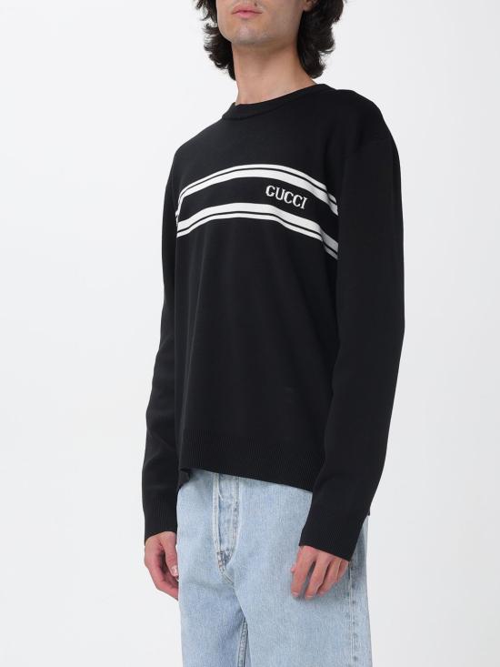 25FW 구찌 인타르시아 디테일 실크 코튼 스웨터 834313XKEZK 1070 White - GUCCI