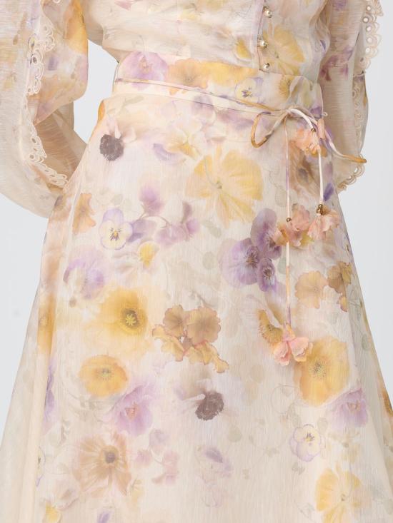 25FW 짐머만 롱 스커트 5460SF252 PSFL Beige - ZIMMERMANN