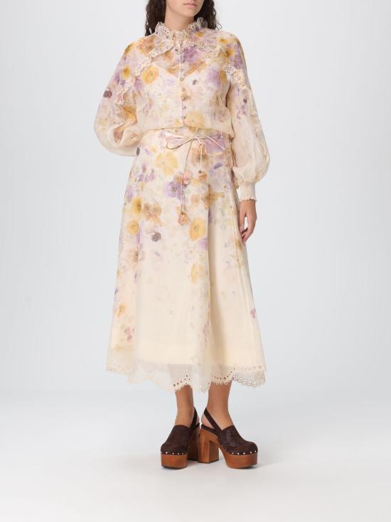 25FW 짐머만 롱 스커트 5460SF252 PSFL Beige - ZIMMERMANN