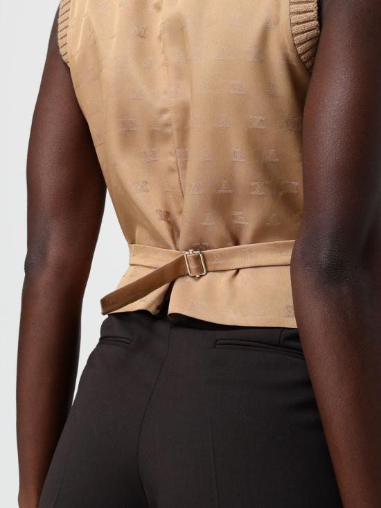 25FW 막스마라 마드레 울 캐시미어 브이넥 니트 조끼 2521356012600 005 Camel - MAX MARA