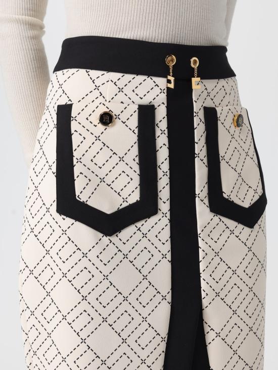 25FW 엘리자베타프랜치 미디 스커트 GOS01 EF1 Milk - ELISABETTA FRANCHI