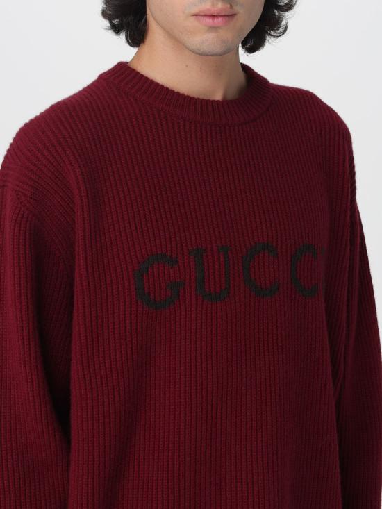 25FW 구찌 울 캐시미어 립 니트 스웨터 833499XKEYJ 6005 Red - GUCCI