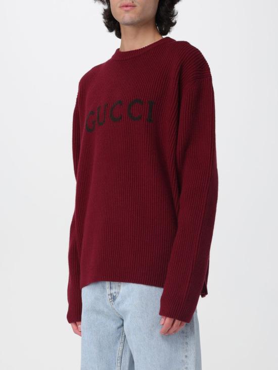 25FW 구찌 울 캐시미어 립 니트 스웨터 833499XKEYJ 6005 Red - GUCCI