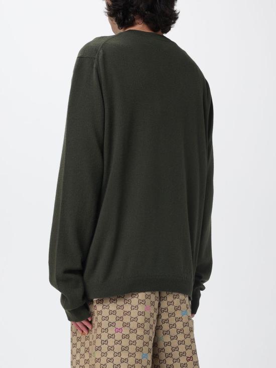 25FW 구찌 버튼업 브이넥 가디건 833671XKEYI 3018 Green - GUCCI