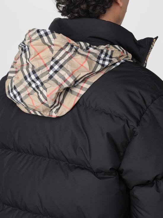 25FW 버버리 체크 테이프 스노우든 푸퍼 자켓 8110196 Black - BURBERRY