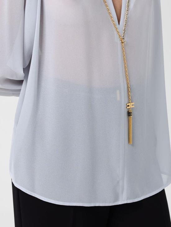 25FW 엘리자베타프랜치 블라우스 CA133 EA7 Gnawed Blue - ELISABETTA FRANCHI