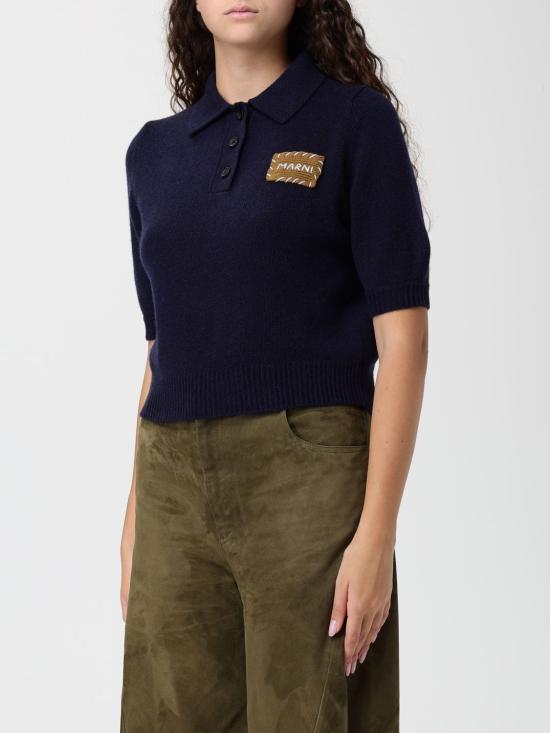 25FW 마르니 폴로 티셔츠 POMD0035E0 UFX325 00B80 Blue - MARNI