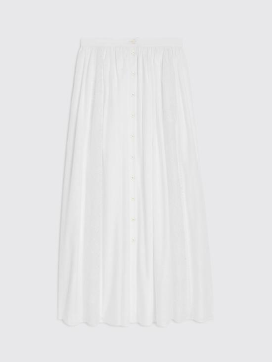 25FW 셀린느 미디 스커트 RJ03G658R 01BC White